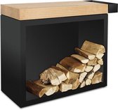 OFYR Butcher Block Storage Black 90 Teak Wood - Houtopslag - BBQ werktafel