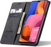 Hoesje geschikt voor Samsung Galaxy A20s - Book Case Leer Slimline Zwart