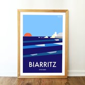 Poster Biarritz golven - Wanddecoratie - Hoogwaardig papier - Ecologische inkt - Muurdecoratie -