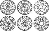 Mandala stempelmotieven set van 6 stuks