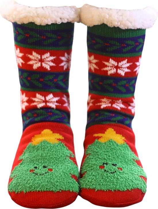 Foto: Jaxy huissokken dames verwarmde sokken anti slip sokken huissokken bedsokken warme sokken kerstcadeau voor vrouwen thermosokken dikke sokken fluffy sokken kerstsokken dames en heren kerstboom