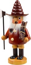 Rookmannetje als houthakker | Houten kerstdecoratie / wierookhouder | 14 cm hoog