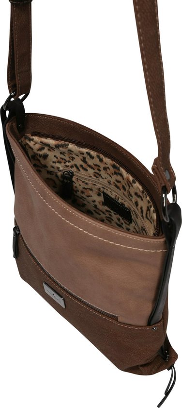 TOM TAILOR Caia schoudertas voor dames, crossbody bag, middelgroot, cognac, 26x12x26, 002594