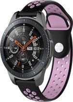 Huawei watch GT silicone dubbel band - zwart roze - 18mm bandje