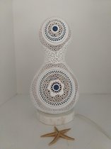 Turkse lamp - Kalebas -  "Light" - sfeerverlichting - handgemaakt -  flespompoen - Gourdlamp - Kerstcadeau