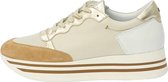 KUNOKA STRIPY platform sneaker soft beige - Sneakers Dames - maat 41 - Ivoor Wit Bruin Zilver