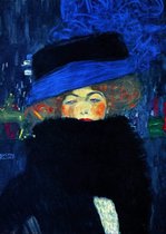 Kunstdruk Gustav Klimt - Lady with Hat 50x70cm