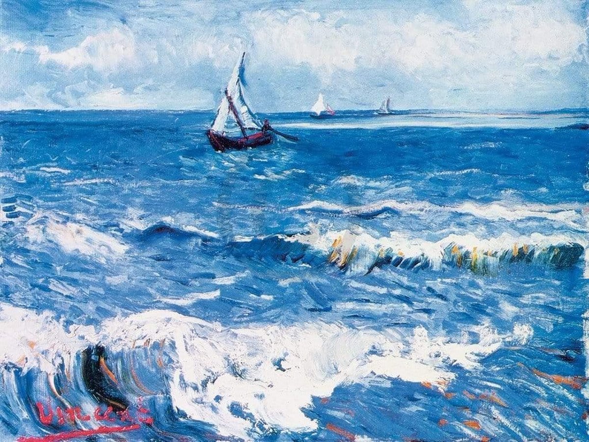PGM Kunstdruk Vincent Van Gogh - Paesaggio marino 80x60cm Divers