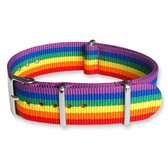 NATO Horlogeband G10 Military Nylon Strap Regenboog 22mm