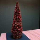 Bessenboom | Kerst | Kerstboom op voet | Groen met rood | Glitter | 25x80cm