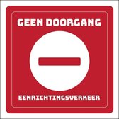 Corona Vloersticker - Eenrichtingsverkeer - Eenrichtingsweg - Geen Doorgang - Rood