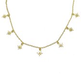 7 shiny stars necklace - goud