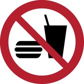 Pictogram bordje Eten en drinken niet toegestaan | Ø 200 mm - verpakt per 2 stuks