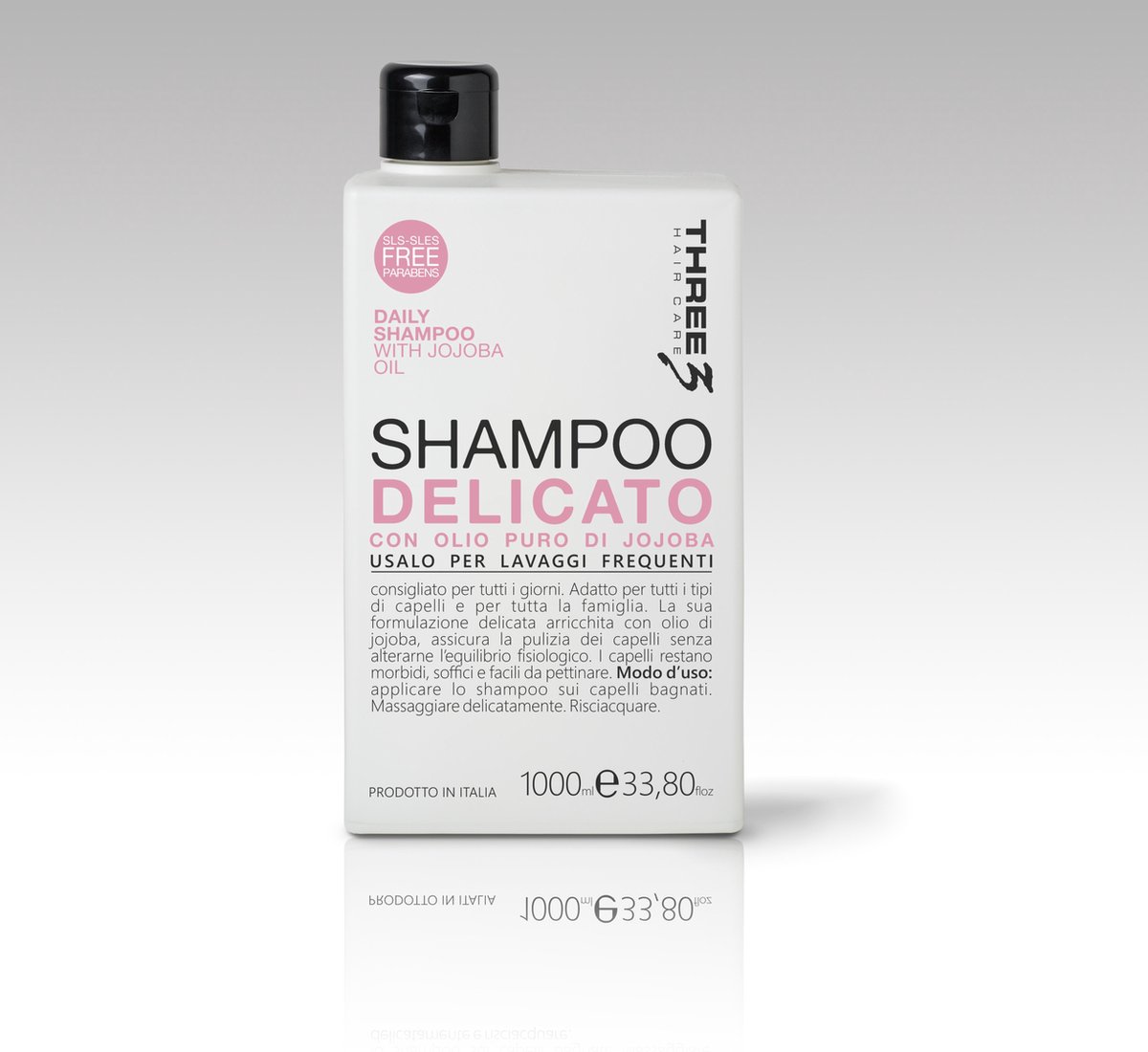 Three Shampoo Delicato 1 liter voor Dagelijks Gebruik