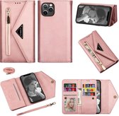 Apple iPhone 11 Telefoonhoesje | Hoogwaardig Pu Leren Wallet Case | Pasjeshouder | Hoesje, Portemonnee en Tas in 1 | Roze