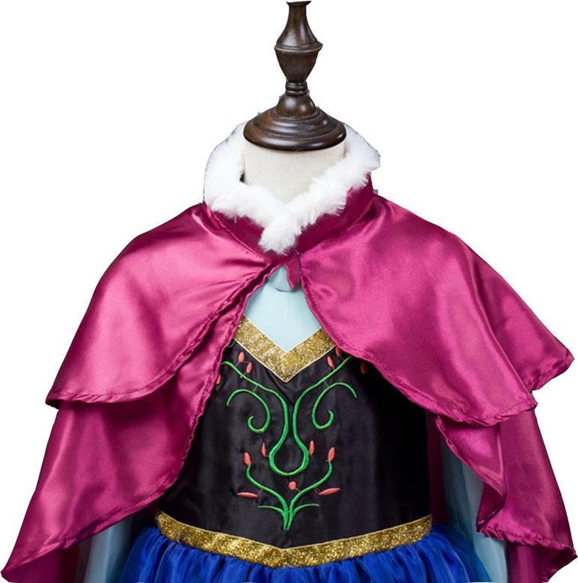 Carnavalskleding kinderen - Het Betere Merk prinsessenjurk meisje - verkleedkleren meisje - tiara - kroon - toverstaf- Anna verkleedjurk — afbeelding 8