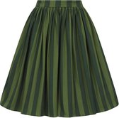 Collectif Jasmine Garden Stripes 50's Swing Rok Groen - Maat XL