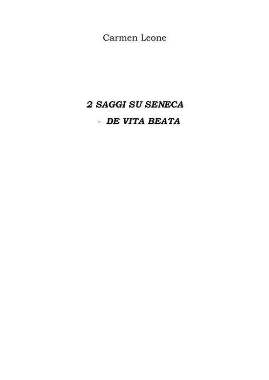 2 saggi su Seneca - de vita beata - cover