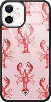 iPhone 12 mini hoesje glass - Lobster all the way | Apple iPhone 12 Mini case | Hardcase backcover zwart