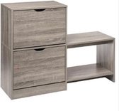 Schoenenkast met bank grijs  L100X32XH80CM