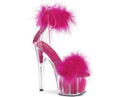 Pleaser - ADORE-724F Sandaal met enkelband, Paaldans schoenen - Paaldans schoenen - 41 shoes - Roze/Wit