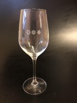 WIJNGLAS MET WITTE GRAVURE | 3 SNEEUWVLOKKEN | SET VAN 6 | 35cl