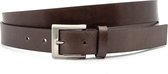 Unisex riem bruin 3 cm breed - Bruin  - Echt Leer - Taille: 110cm - Totale lengte riem: 125cm