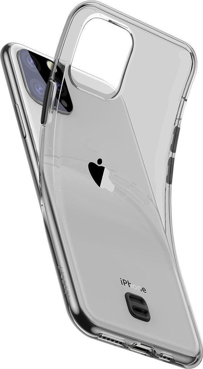 Beschermhoes iPhone 11 met sleutelkoord - Donker transparant