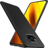 Texture TPU hoesje voor Xiaomi Poco X3 - zwart