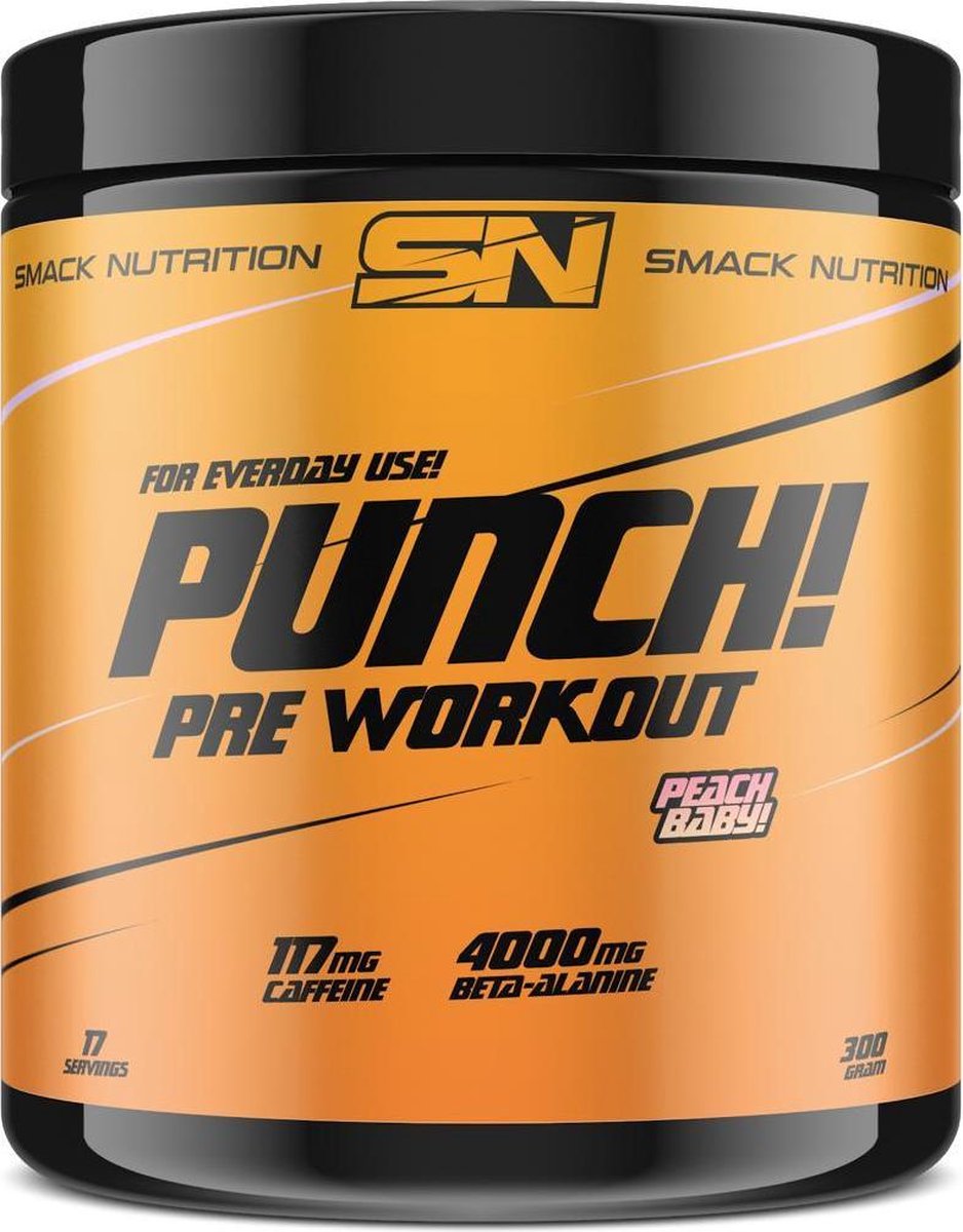 Smack Nutrition - Punch (Medium) Pre Workout / Pre-Workout / Preworkout - Peach Baby! - 300 gr