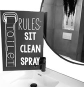 Toilet regels-antraciet tekstbord-rules-60x40 cm