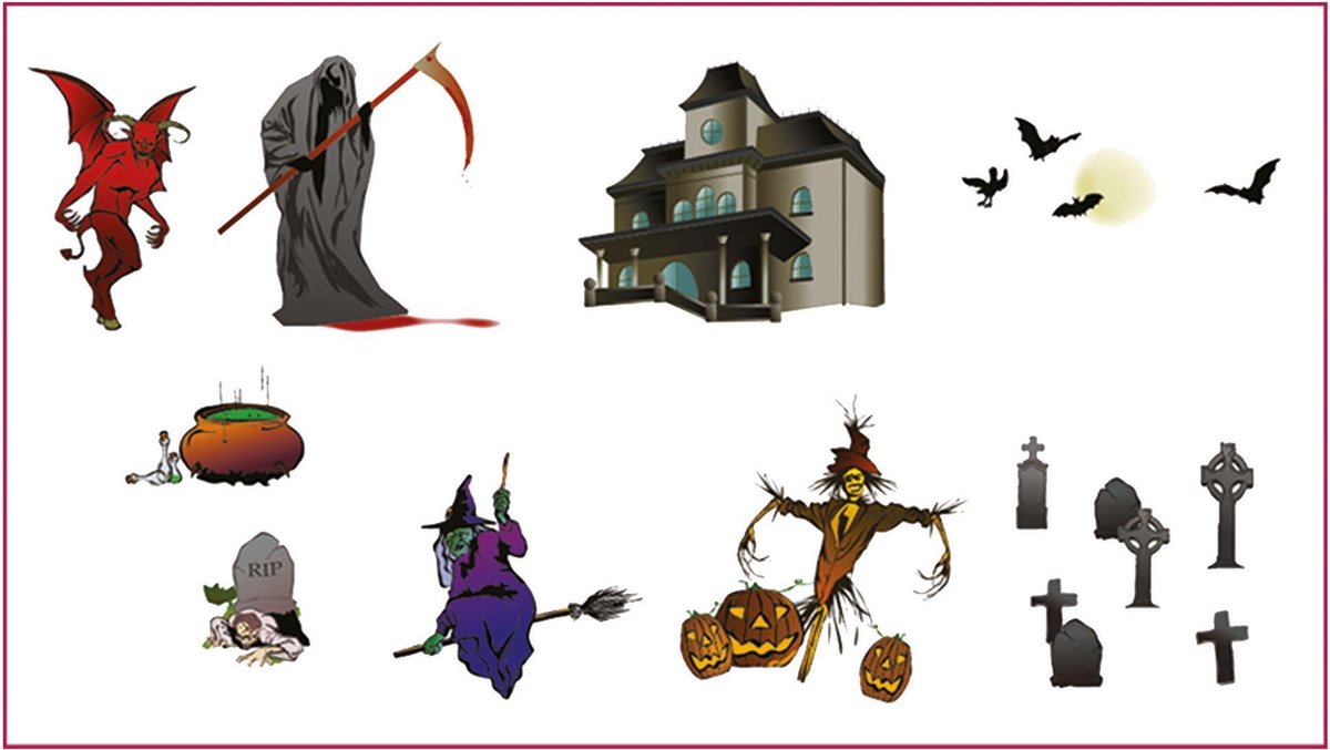 Stickers voor raam / scene setter - 9 stuks - 45 x 40 cm - Feestdecoratievoorwerp - Halloween
