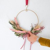 Bloom of the rings pink | Droogbloemen krans | DIY
