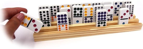 Afbeelding van het spel Domino en kaarthouder, afm. 25,5 x 6 cm. Verpakt per 4 stuks.