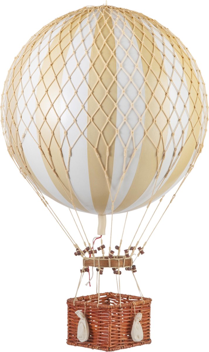 Authentic Models - Luchtballon Jules Vern - Luchtballon decoratie - Kinderkamer decoratie - Wit Ivoor - Ø 42cm
