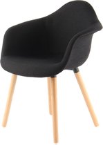 MLK - Set van 2 Eetkamerstoelen - Met armleuning - Zwart