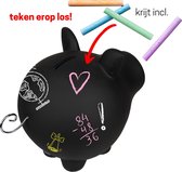 Salt&pepper OINK - spaarvarken - Spaarpot voor volwassenen en kinderen - krijtbord - gepersonaliseerd cadeau