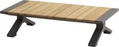 Table de jardin lounge Nostra 120x70xH28 cm aluminium mat carbone - teck Taste4SO