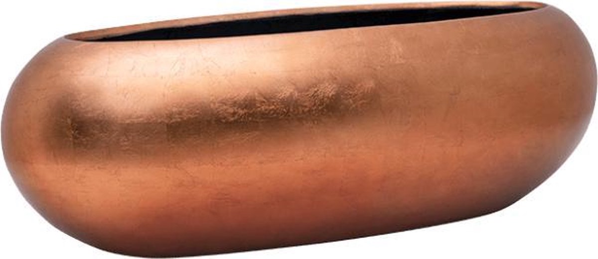 Maxim plantenbak koper 56cm breed | Lage brede raamkozijn plantenbak rood rosé goud gouden metallic steenrood roden terracotta kleur | Grote bloempot plantenbak vaas vazen