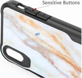 Hoesje iphone X/XS met buttons marble texture