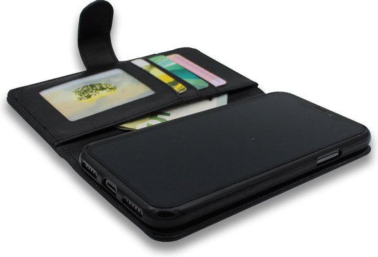 Apple iPhone 12 & iPhone 12 Pro Case Zwart - Étui portefeuille de haute qualité et protecteur d'écran complet