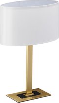 Relaxdays nachtlamp design - tafellamp modern - E14 fitting - schemerlamp slaapkamer zwart - messing
