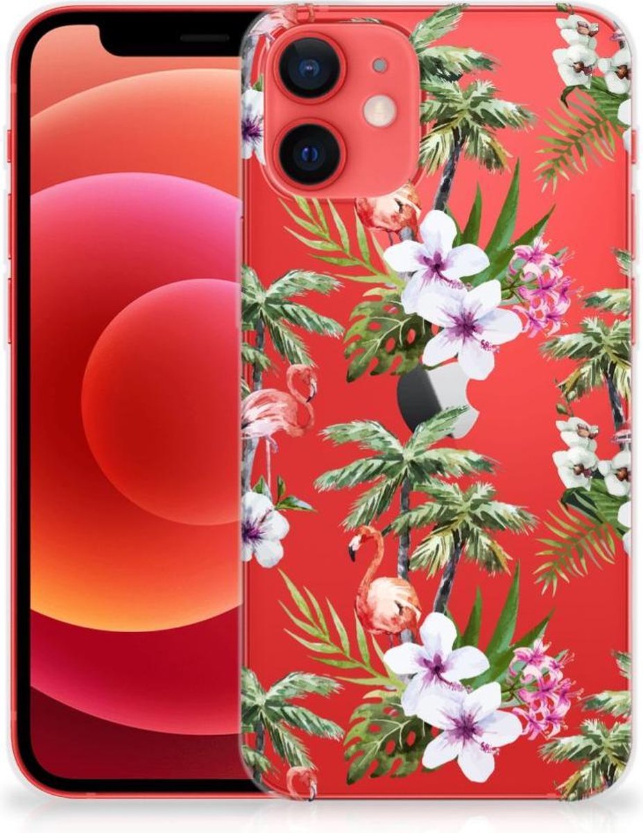 iPhone 12 Mini TPU Hoesje Flamingo Palms