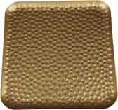 Gehamerde decoratief plateau vierkant - Goud - Metaal - 28 x 28 x 1.5 cm - Vierkant