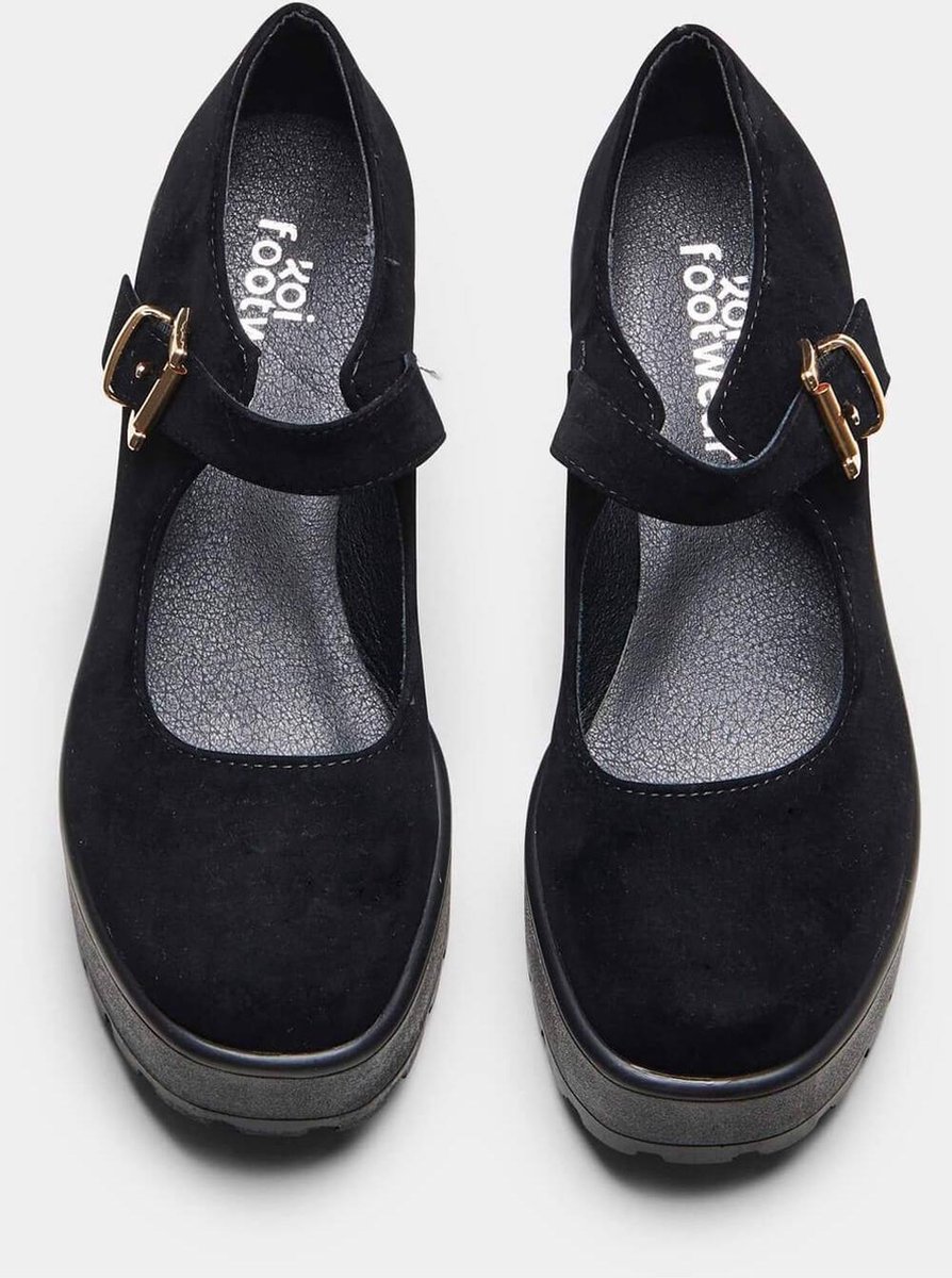 Koi Footwear Tira Suede Classic Mary Janes Pumps Zwart