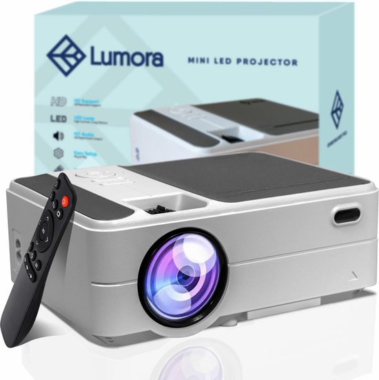 Lumora – Mini Beamer Wifi - Wit – Compact – Projector- Lumen – Full HD -... | bol.com