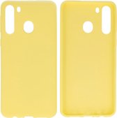 Bestcases Color Telefoonhoesje - Backcover Hoesje - Siliconen Case Back Cover voor Samsung Galaxy A21 - Geel