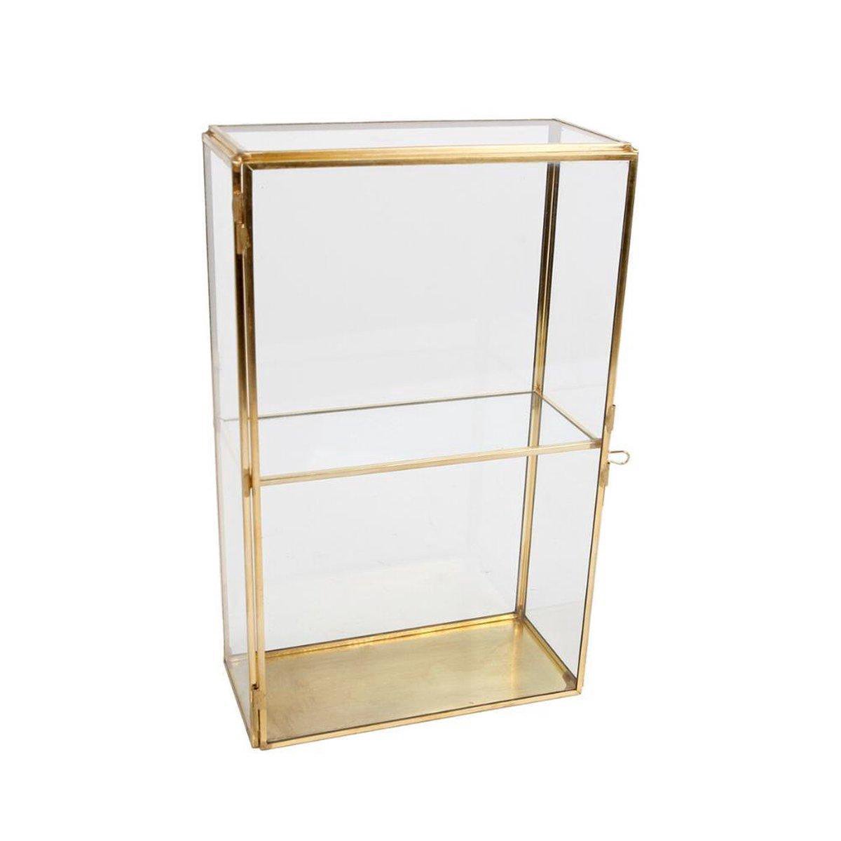 Gouden vitrine kastje van glas en messing | bol.com
