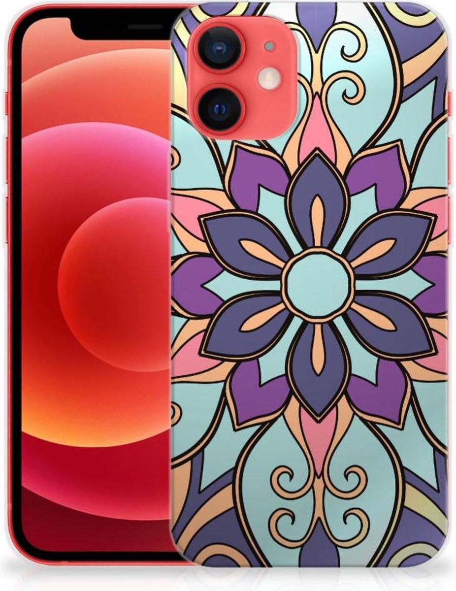 iPhone 12 Mini TPU Case Purple Flower