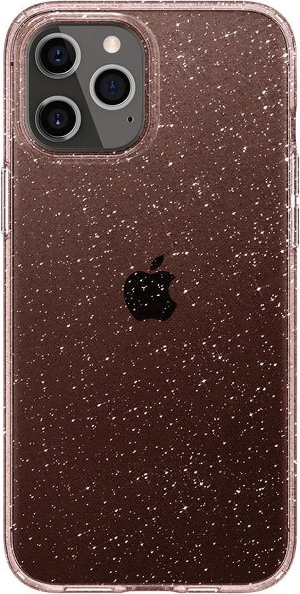 Spigen - iPhone 12 Hoesje - Back Case Liquid Crystal Glitter Roze